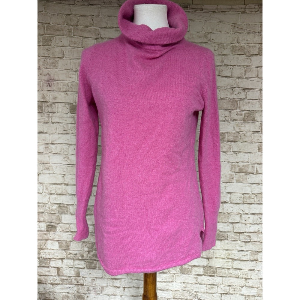 Talbots 100% Cashmere Turtleneck Sweater Pink Neon/Stunning Pink Size M